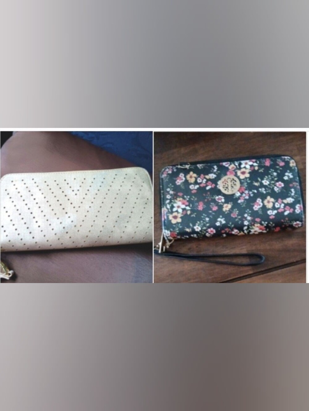 Wallet Bundle Dark Floral & Neutral Sparkly โ Set of Two